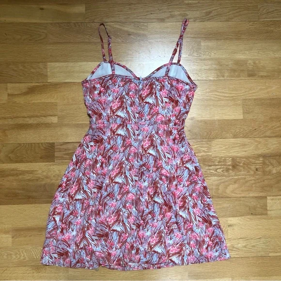 Sunday Best Women’s Pink Red Printed Spaghetti-Strap Mini Dress - Picture 2 of 5